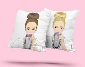 Customizable Pillow, Girlboss Pillow, Coffee Lover Pillow, Girly Pillow, Boss Pillow, bossy pillow, girly pillow, mom pillow, mom gift