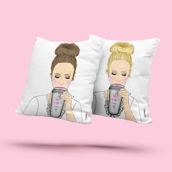 Customizable Pillow, Girlboss Pillow, Coffee Lover Pillow, Girly Pillow, Boss Pillow, bossy pillow, girly pillow, mom pillow, mom gift