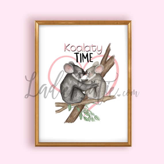 Australia art, Australia print, koala art, koala illustration, nursery art, nursery wall art, children's room, baby's room, animal art