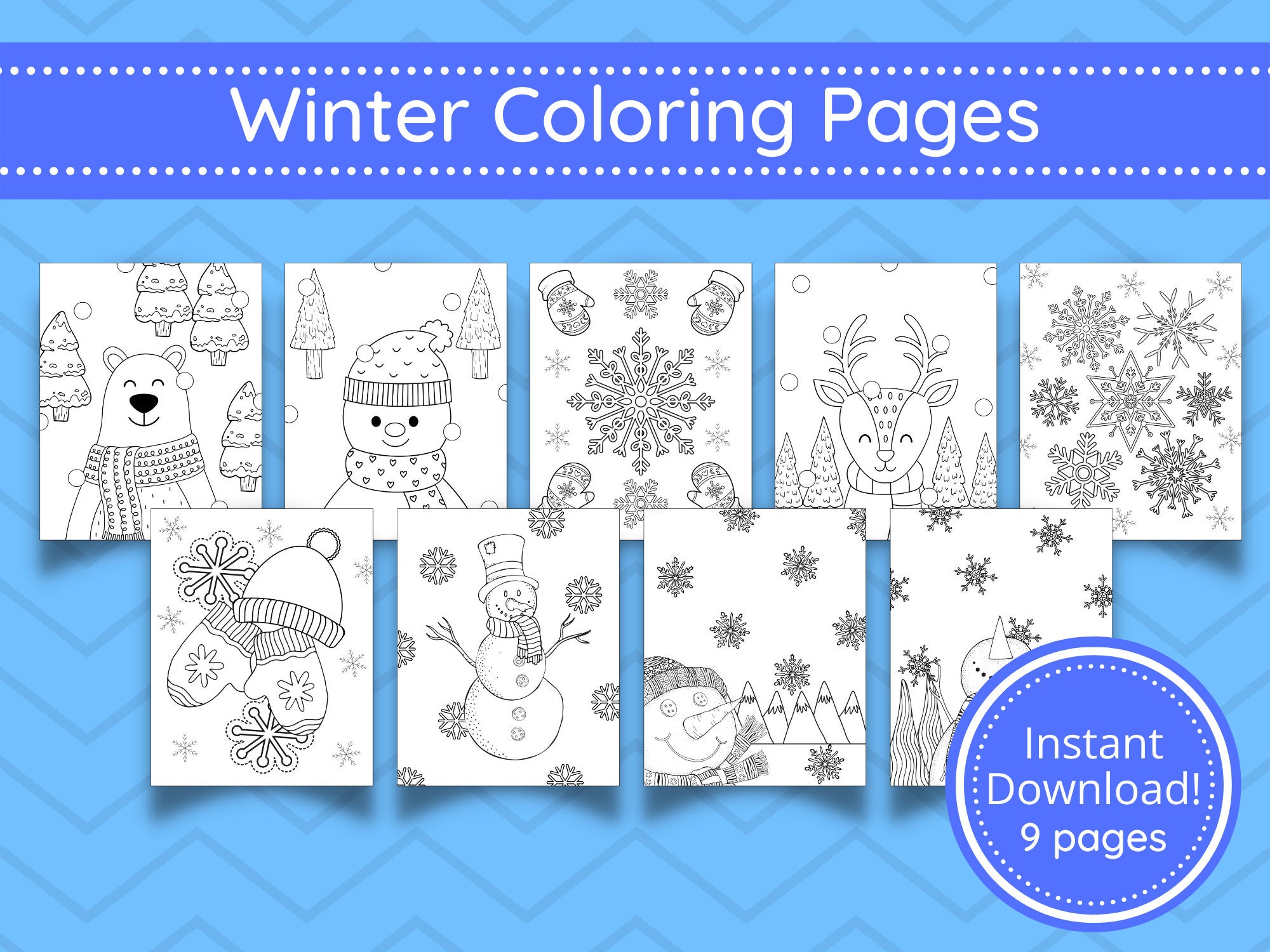 Winter coloring pages for preschoolers download