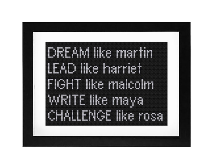 5x7 - "Black Lives Matter" Decorative Cross Stitch Art with Frame