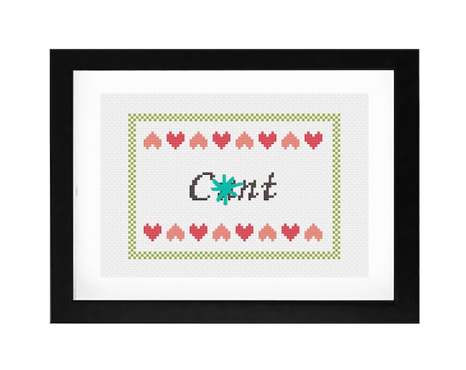PDF Pattern for "C*NT" Decorative Cross Stitch Art (5x7)
