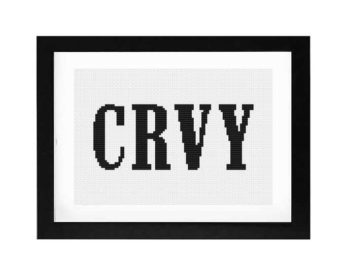 5x7 - "CRVY" Decorative Cross Stitch Art with Frame