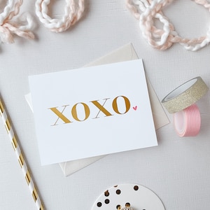 XOXO (feuille d’or) - Carte A2 pliée