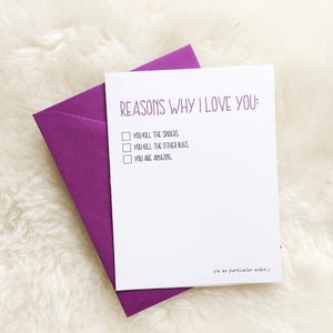 Razões pelas quais eu te amo - cartão e envelope