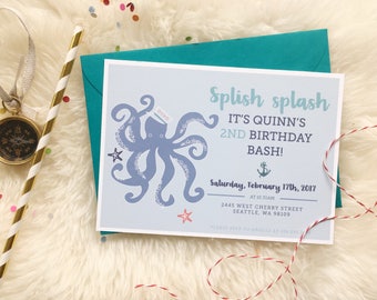 Octopus Birthday Party Invitation