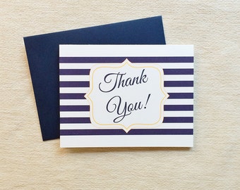 10 Thank You Card Sets - Corresponding with He's Here! Baby Shower Invite