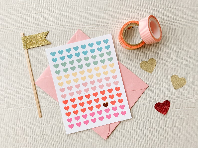 PRINTABLE CARD Valentine's Day Hearts Size A2 image 2