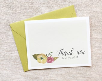 Floral Thank You Oh So Much // Card + Envelope