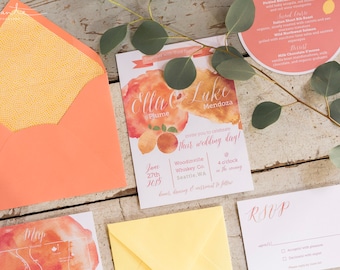 Citrus Countryside Wedding Invitation Suite (set of 20)