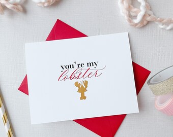 You're My Lobster - Folded A2 Greeting Card