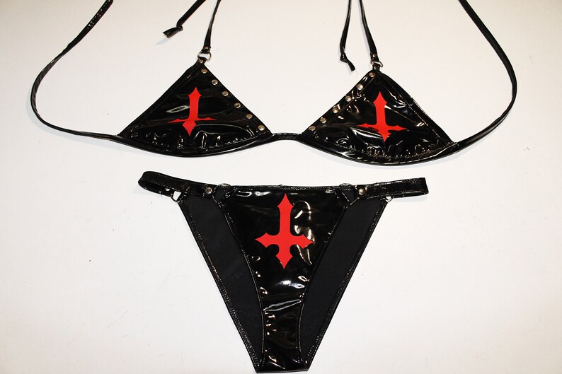 High Shiny Vinyl Bikini Occultfashion Occultwear Etsy