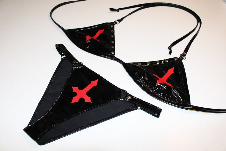 High Shiny Vinyl Bikini Occultfashion Occultwear Etsy