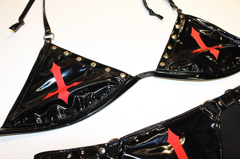 High Shiny Vinyl Bikini Occultfashion Occultwear Etsy