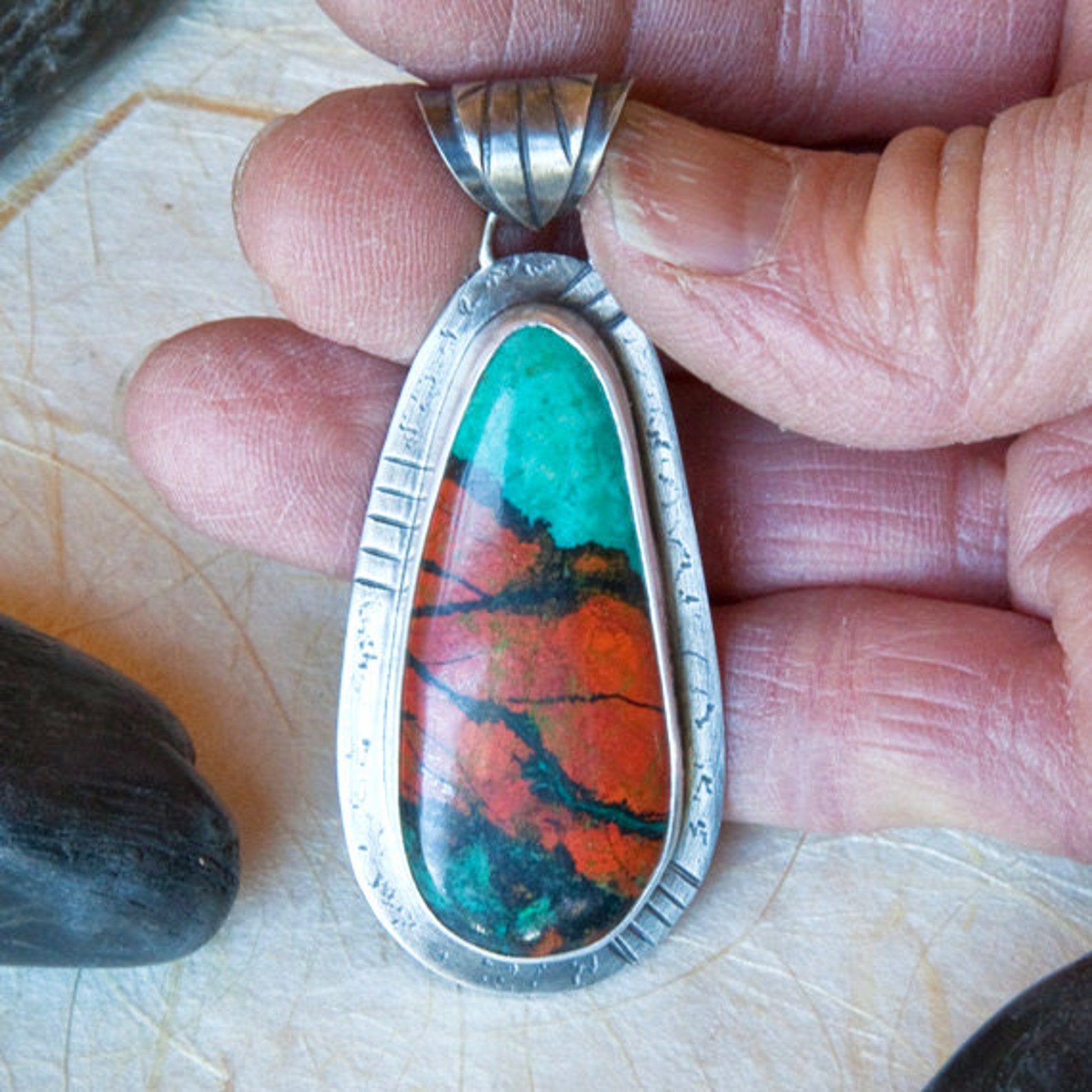 Sterling Silver Pendant Sonoran Sunrise Pendant Southwest Etsy