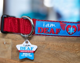 Matching Deaf Alert ID Tag & Dog Collar