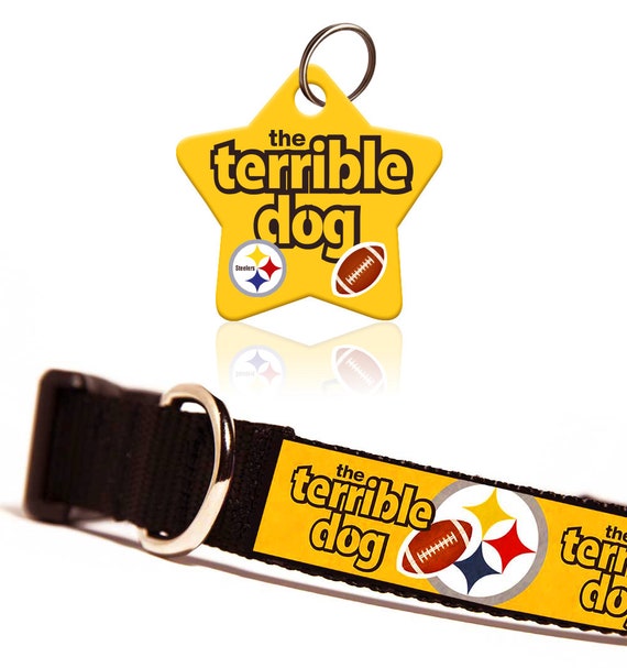 Pittsburgh Steeler Terrible Dog Pet ID Tag Dog Collar Etsy UK