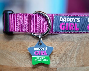 Daddy's Girl Pet ID Tag and Collar