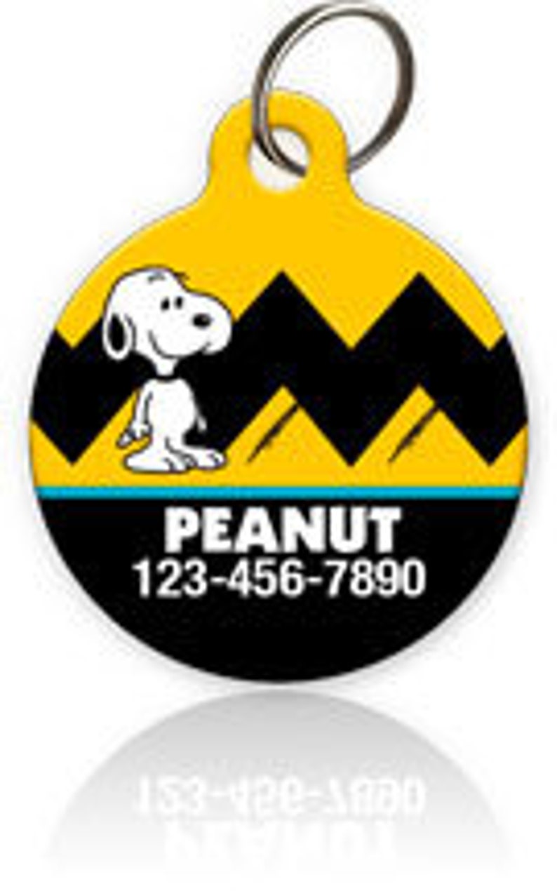 Matching Snoopy Pet ID Tag and Collar Etsy
