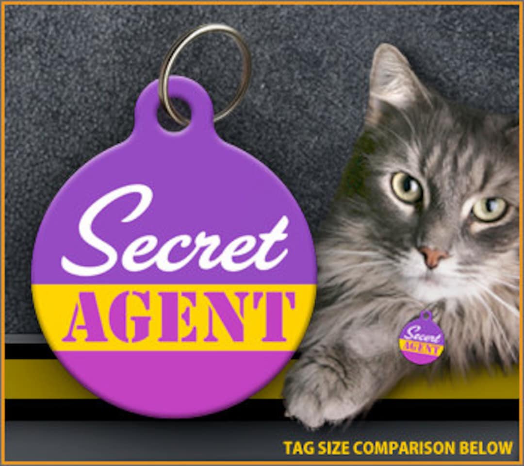 Secret Agent CAT ID TAGS - Etsy