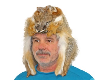 Glacier Wear Gray Fox Mountain Man Fur Hat - hts1665