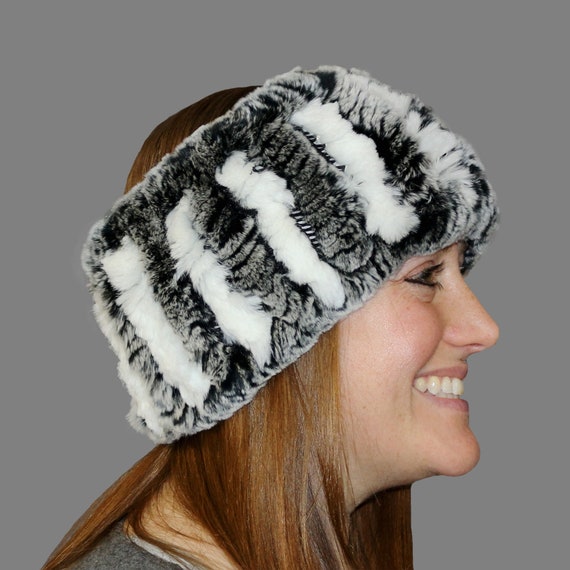 REAL REX RABBIT FUR HEADBANDS/NECK WARMERS. SUPER SOFT AND WARM. Glacier Wear Rex Rabbit Fur Headbands Neck Warmers Collars  main image 2
