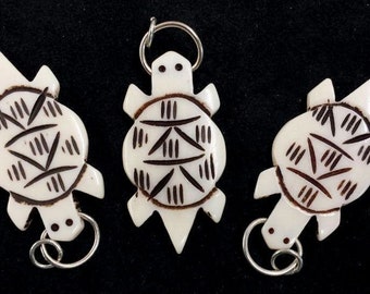 Real Bone Carved Turtles with Detail