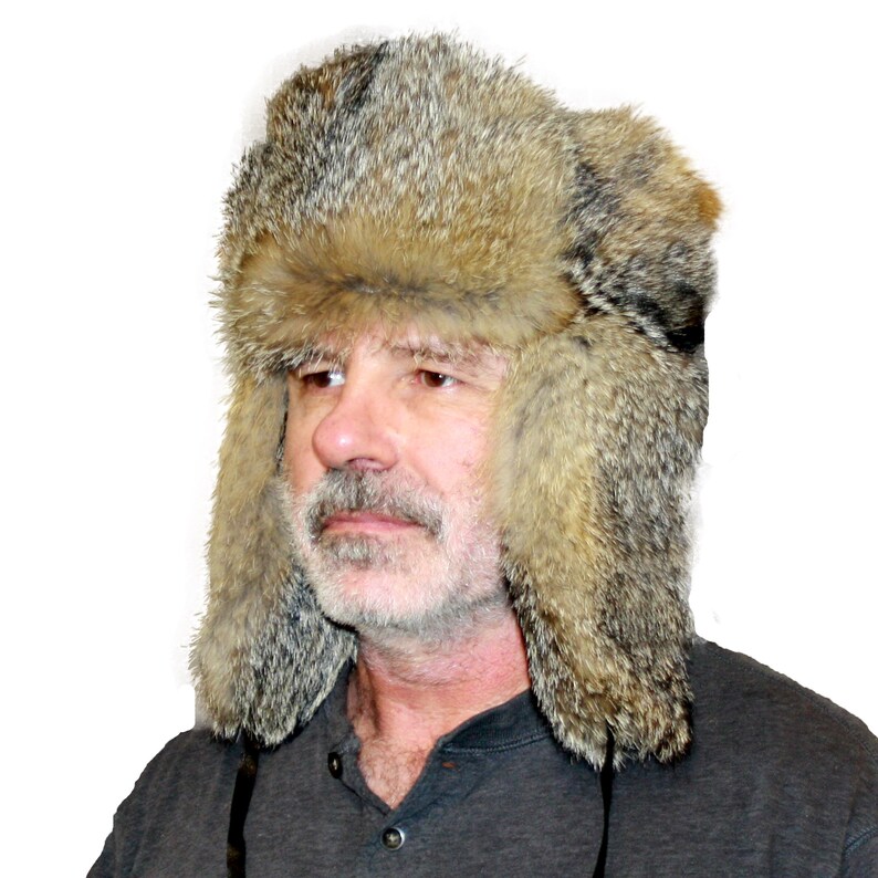 Glacier Wear Gray Fox Fur Russian Trooper Hat Etsy