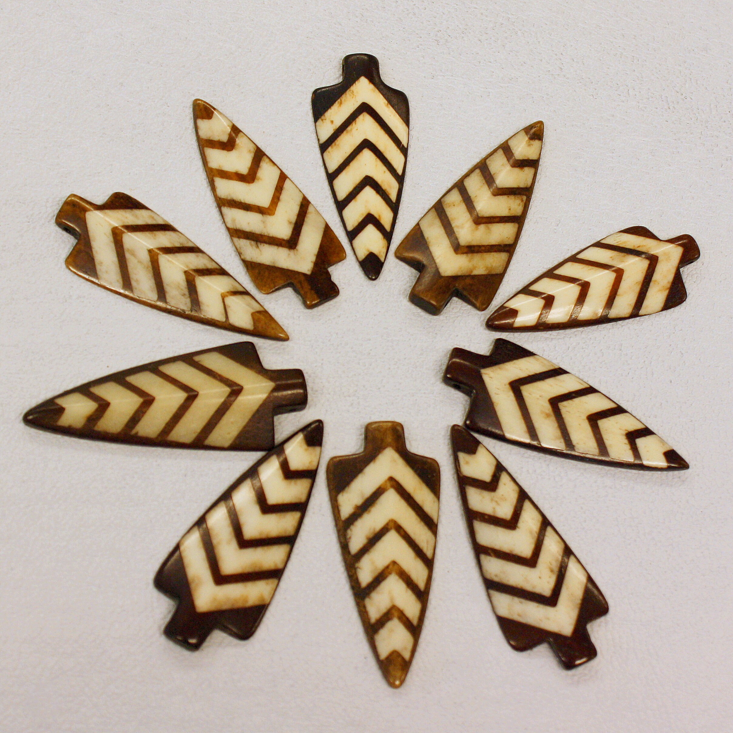 Real Bone Arrowhead Beads W/ Pattern - QTY 5 - Etsy