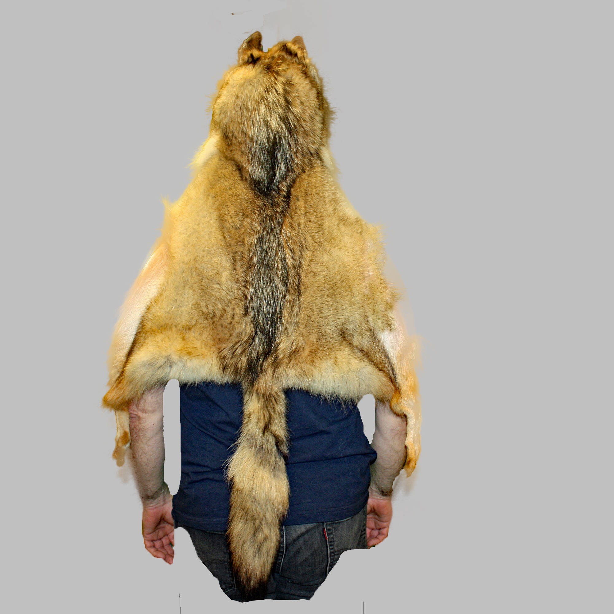 Glacier Wear Coyote Mountain Man Fur Hat With Cape- Hts1655 
