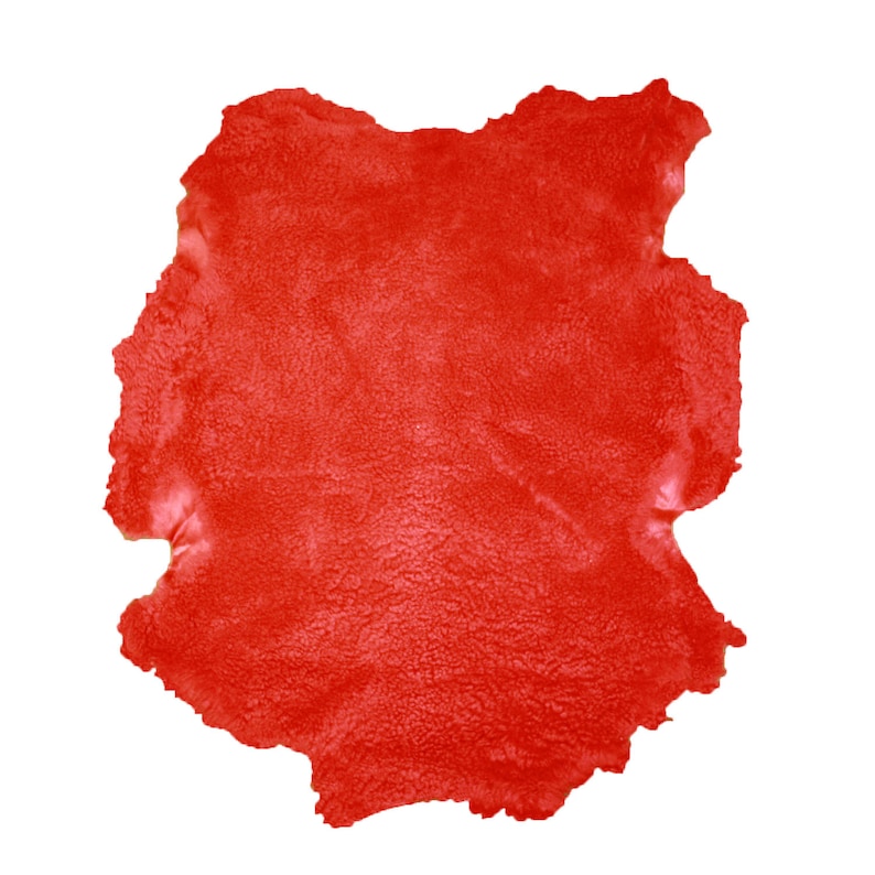 May include: A bright red watercolor splatter with a textured, uneven edge.