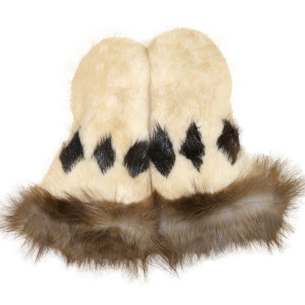 Glacier Wear Alaska Musher Mittens Moonlight Beaver & Wolverine mts1007