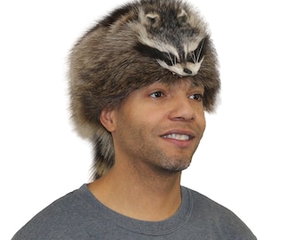 Raccoon Davy Crockett Style Fur Hat- Hts1780 - Etsy display picture 1