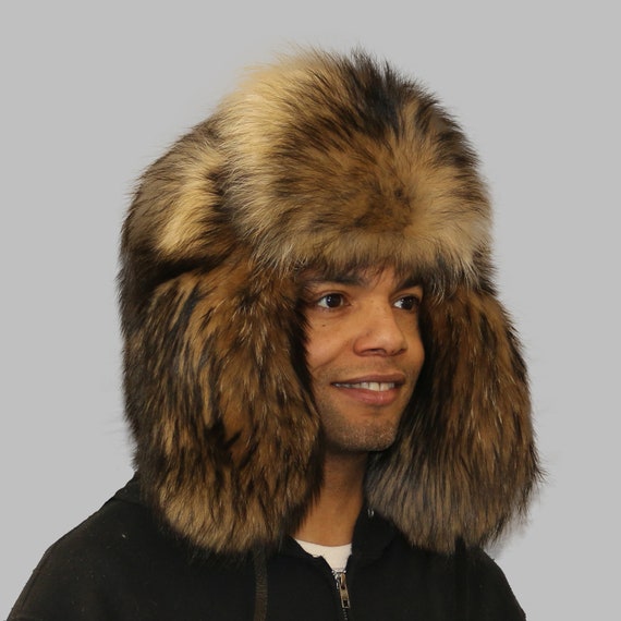 Glacier Wear Finn Raccoon Fur Russian Trooper Hat - Etsy display picture 2
