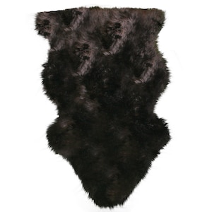 Glacier Wear Black Sheepskin Rug/Throw shp704