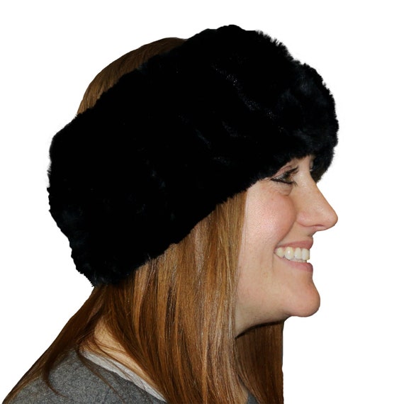 REAL REX RABBIT FUR HEADBANDS/NECK WARMERS. SUPER SOFT AND WARM. Glacier Wear Rex Rabbit Fur Headbands Neck Warmers Collars  main image 3