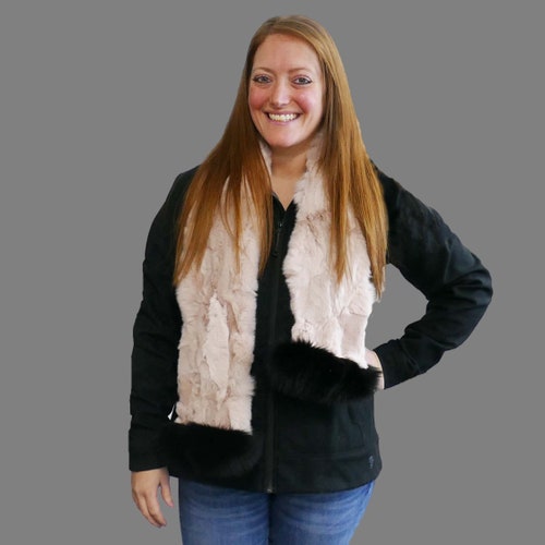 Glacier Wear Rex Rabbit Fur Scarf Fox Trim shops fsf3994