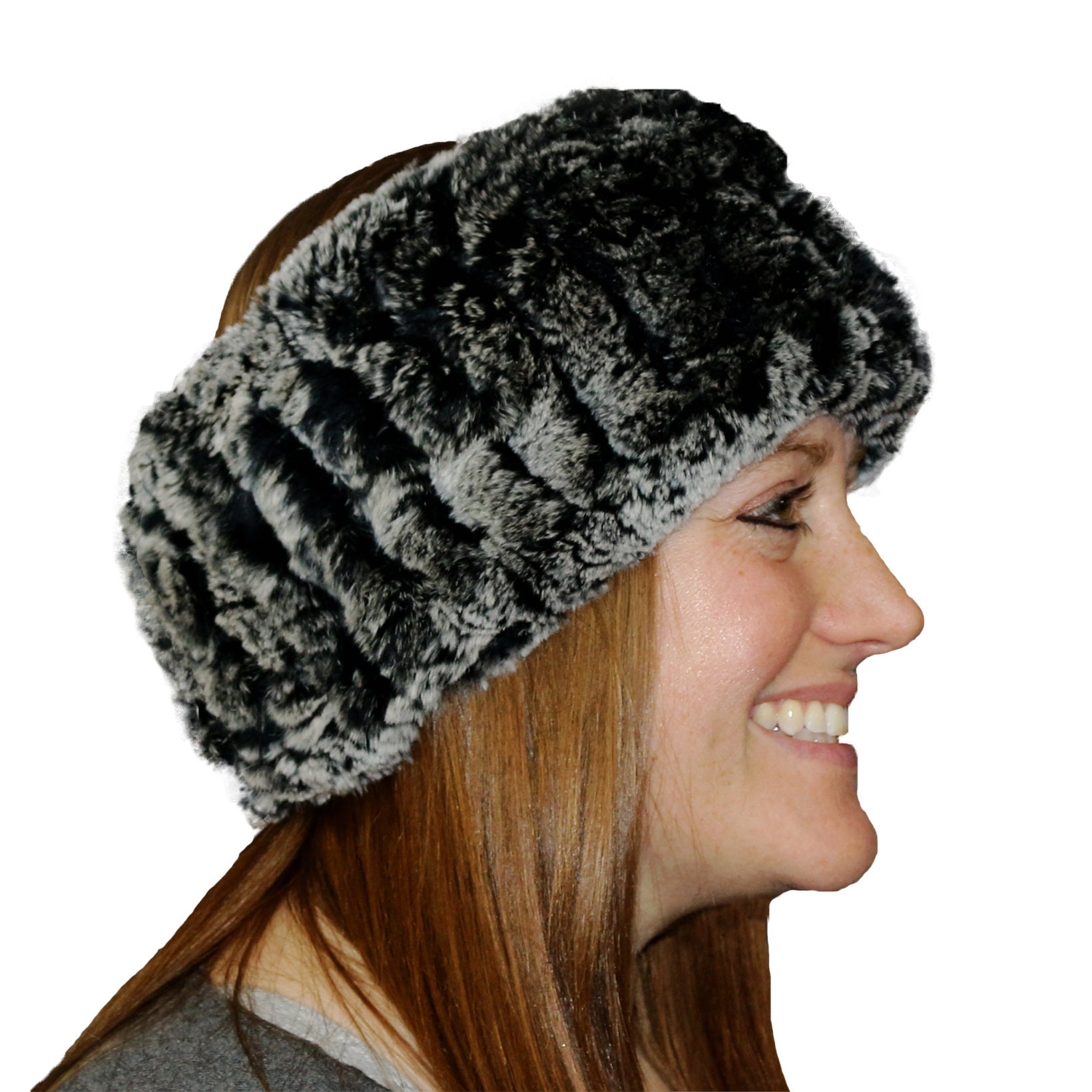 Glacier Wear Rex Rabbit Fur Headbands Neck Warmers Collars 