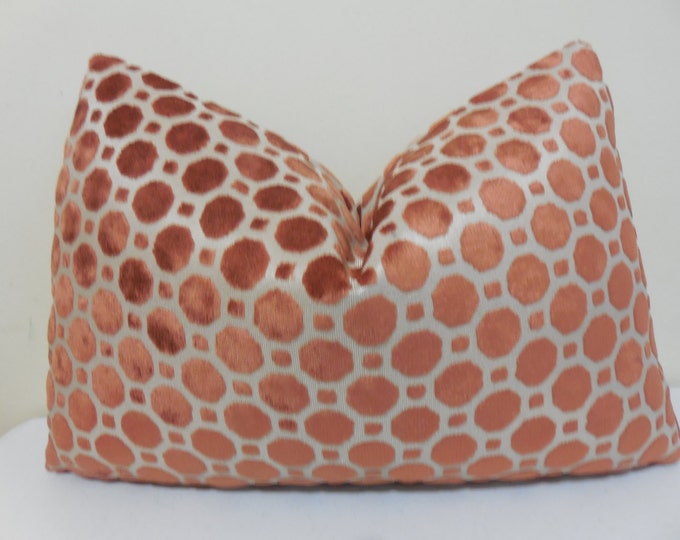 Copper/ Burnt Orange Velvet Lumbar Pillow Pillow Cover Etsy