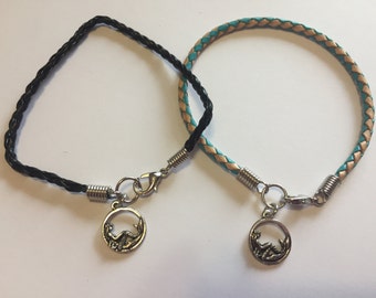 Mermaid Life Braided Leather Charm Bracelet