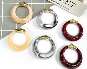 4 Tortoise Shell Circles 16mm Blanks Acetate Acrylic Earring Blanks 16mm Cabochons LAK039-16-TT Flat Circle Stud Earrings Thick Discs