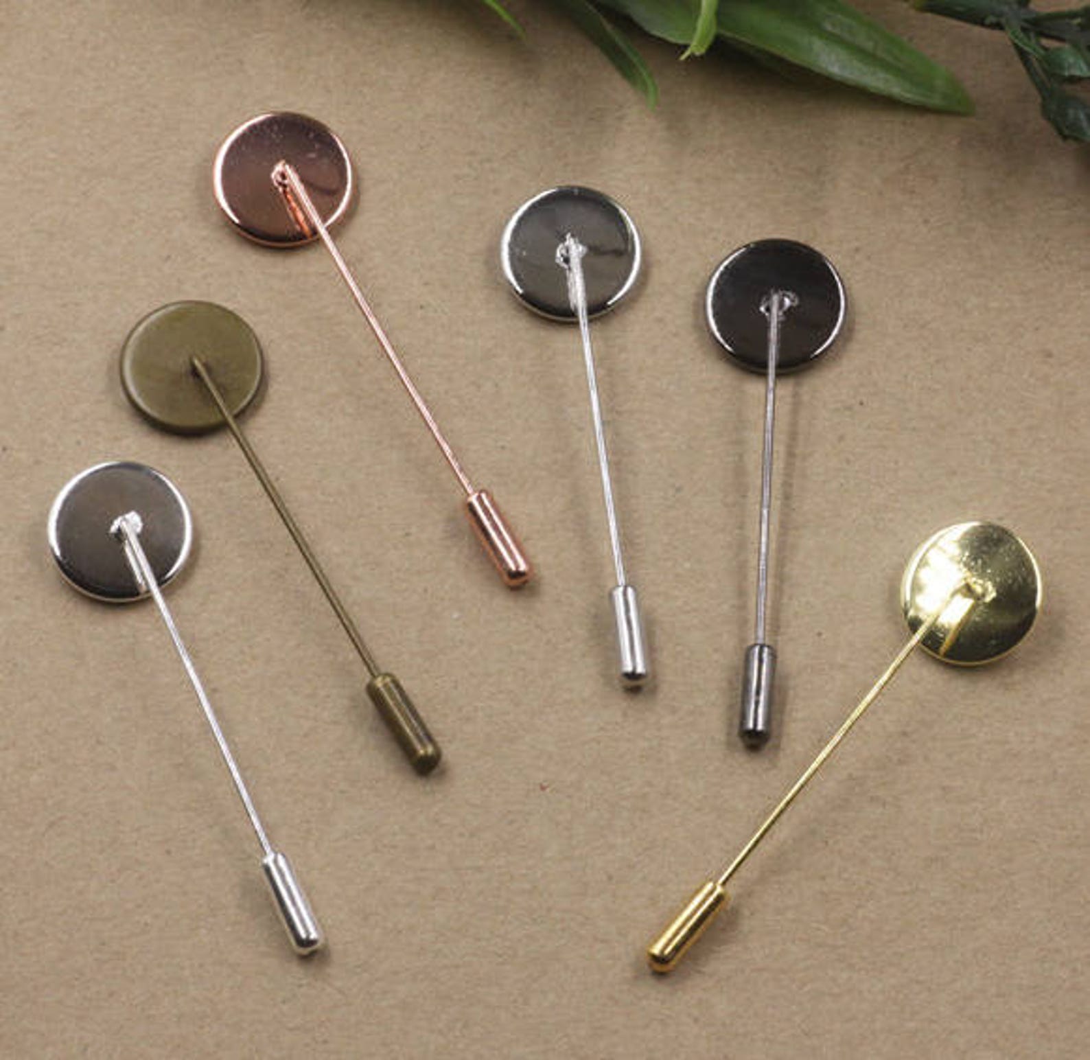 30 pcs Tie Pin Lapel Pin Tie Tack Bezel BlankBack Brooch Etsy
