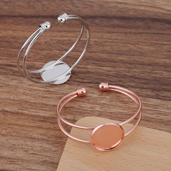 Bulk 5 pcs Bracelet Bangle Bezel Blanks