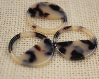 light Tortoise Shell pendants charms resin Acetate Acrylic half-circle  earrings