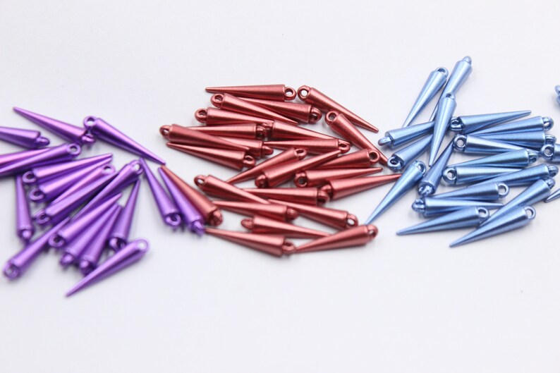 pendants charms acrylic metallic color spike shape lightweight top quality three colors option