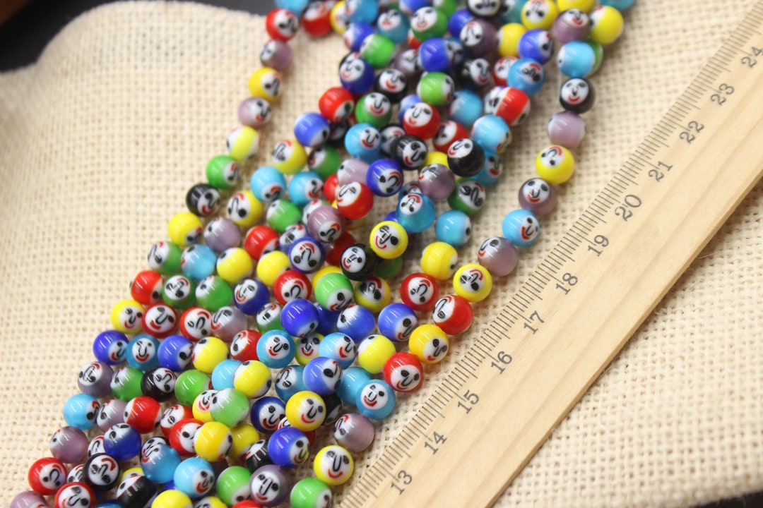 Millefiori Glasperlen – Rund, Mehrfarbig, 6/8/10 Mm, Loch 1 Mm, Lose Perlen Für Schmuck, DIY, Armband, Halskette