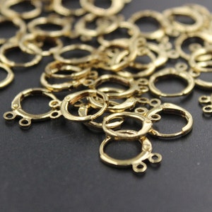 10 pcs Earwires, Leverback Earwires Earring Hooks Earring hoops round with 2 attaching rings