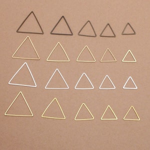 Bulk 100 pcs jump ring triangle connector metal brass base geometric