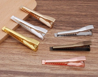 Bulk 10 pcs tie clips Blank Brass base elegant Groom Father of the Bride, Wedding Keepsake
