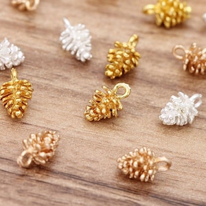 Bulk 100 pcs pendants charms pine cone metal color option